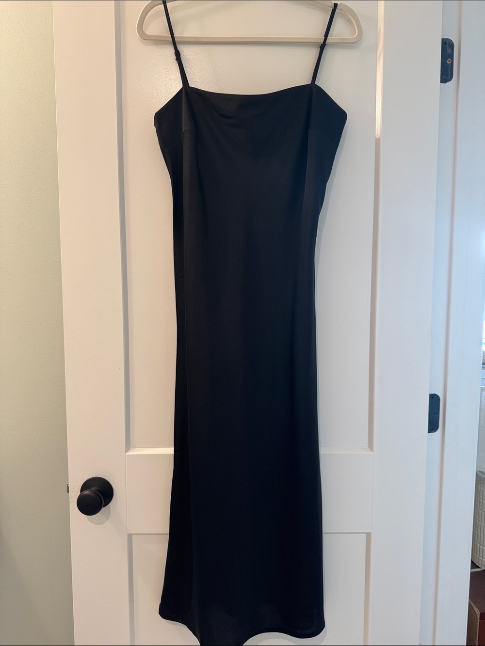 A New Day Satin Slip Dress Black
